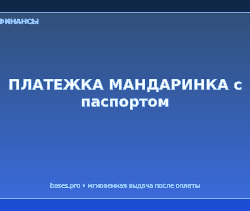 База ПЛАТЕЖКА "МАНДАРИНКА"